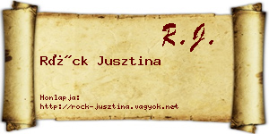 Röck Jusztina névjegykártya