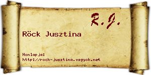 Röck Jusztina névjegykártya