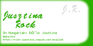 jusztina rock business card